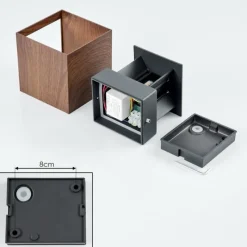 Luminaires Scandinaves-hofstein Applique murale d'extérieur Tamarin LED Anthracite, Brun, Couleur bois, 1 lumière