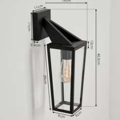 hofstein Applique murale d'extérieur Ruoni Noir, 1 lumière