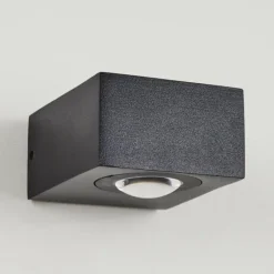 hofstein Applique murale d'extérieur Curvel LED Noir, 2 lumières