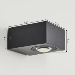 hofstein Applique murale d'extérieur Curvel LED Noir, 2 lumières