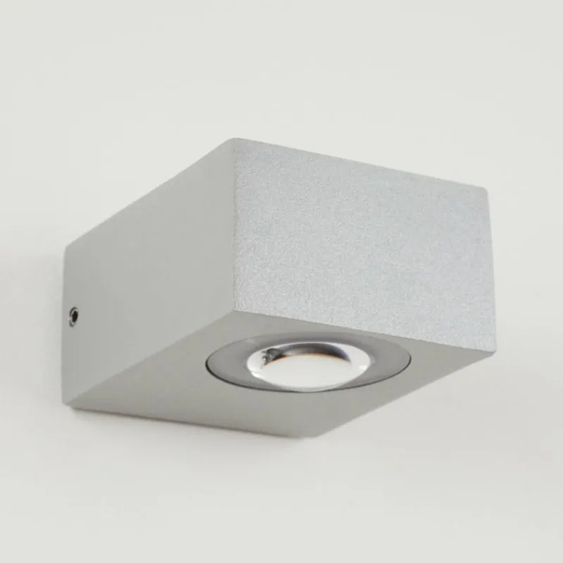 hofstein Applique murale d'extérieur Curvel LED Argenté, 2 lumières