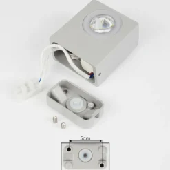 hofstein Applique murale d'extérieur Curvel LED Argenté, 2 lumières