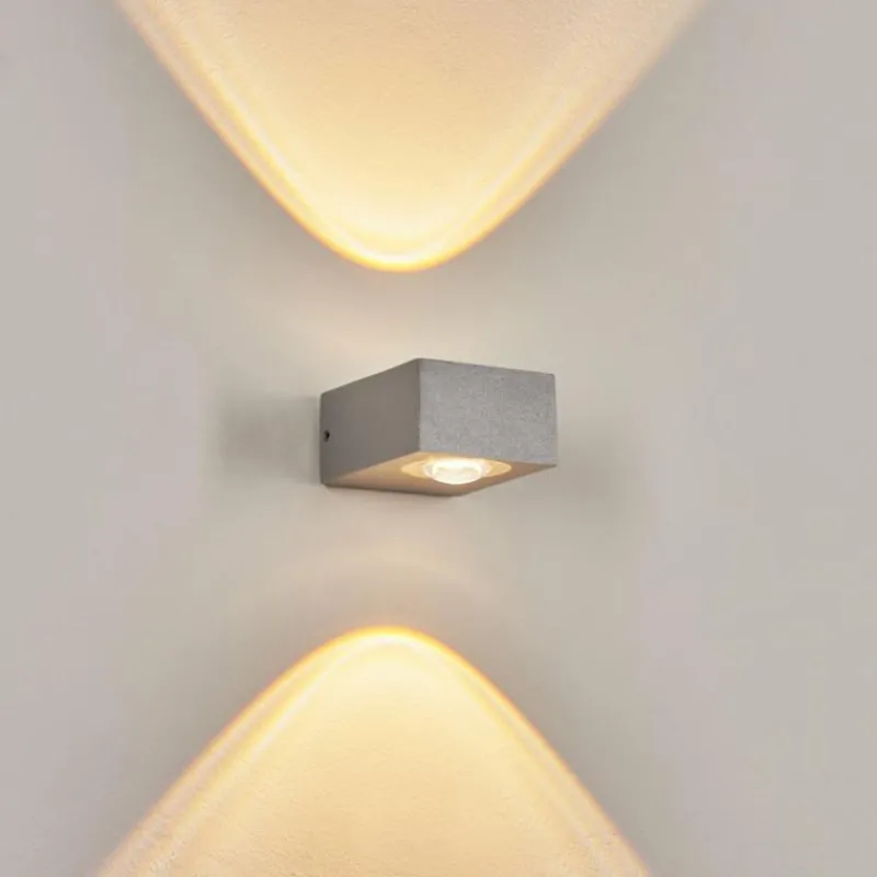 hofstein Applique murale d'extérieur Curvel LED Argenté, 2 lumières