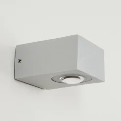 hofstein Applique murale d'extérieur Curvel LED Argenté, 2 lumières