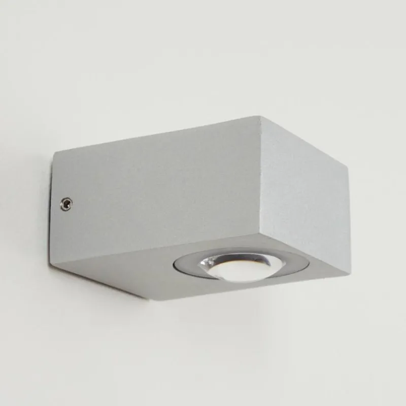 hofstein Applique murale d'extérieur Curvel LED Argenté, 2 lumières