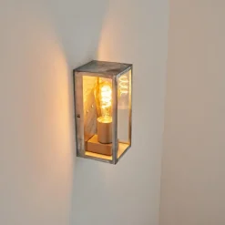 Lampes Vintages & Rétros-hofstein Applique murale d'extérieur Hakkas Argenté, Zingué, 1 lumière