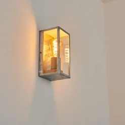 Lampes Vintages & Rétros-hofstein Applique murale d'extérieur Hakkas Argenté, Zingué, 1 lumière