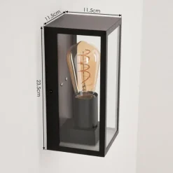 Lampes Vintages & Rétros-hofstein Applique murale d'extérieur Hakkas Couleur bois, Noir, 1 lumière