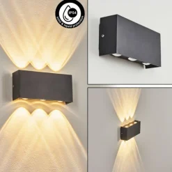 hofstein Applique murale d'extérieur Morenos LED Anthracite, Blanc, 6 lumières