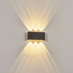 hofstein Applique murale d'extérieur Morenos LED Anthracite, Blanc, 6 lumières