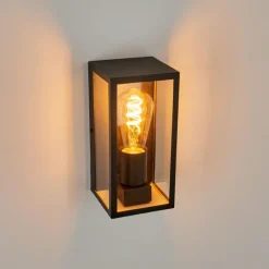 Lampes Vintages & Rétros-hofstein Applique murale d'extérieur Hakkas Noir, 1 lumière