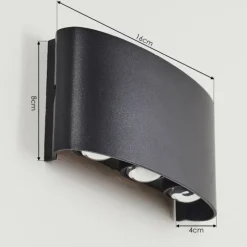 hofstein Applique murale d'extérieur Glencoe LED Noir, 6 lumières