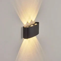 hofstein Applique murale d'extérieur Glencoe LED Noir, 6 lumières