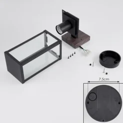 Lampes En Bois-hofstein Applique murale d'extérieur Lapa Couleur bois, Noir, 1 lumière