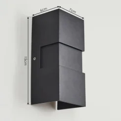 hofstein Applique murale d'extérieur Coorabie LED Noir, 2 lumières