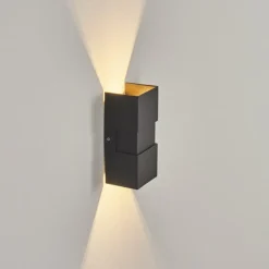 hofstein Applique murale d'extérieur Coorabie LED Noir, 2 lumières