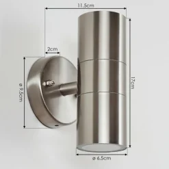 hofstein Applique murale d'extérieur Bessiebelle Acier inoxydable, 2 lumières