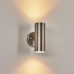 hofstein Applique murale d'extérieur Bessiebelle Acier inoxydable, 2 lumières