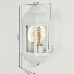 Luminaires Rustiques-hofstein Applique murale d'extérieur Ouse Blanc, 1 lumière
