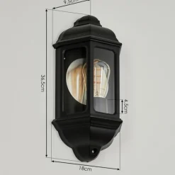 Luminaires Rustiques-hofstein Applique murale d'extérieur Ouse Noir, 1 lumière