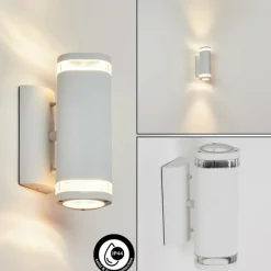 hofstein Applique murale d'extérieur Amyton Blanc, 2 lumières