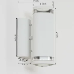 hofstein Applique murale d'extérieur Amyton Blanc, 2 lumières