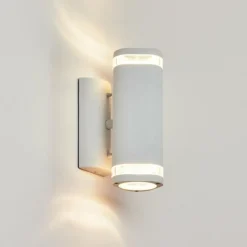 hofstein Applique murale d'extérieur Amyton Blanc, 2 lumières