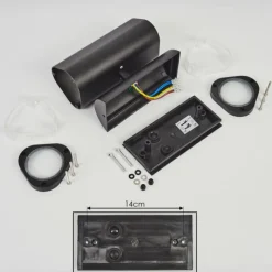 hofstein Applique murale d'extérieur Amyton Noir, 2 lumières