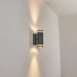 hofstein Applique murale d'extérieur Amyton Noir, 2 lumières