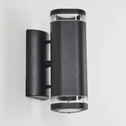 hofstein Applique murale d'extérieur Amyton Noir, 2 lumières