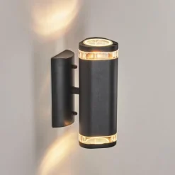 hofstein Applique murale d'extérieur Amyton Noir, 2 lumières