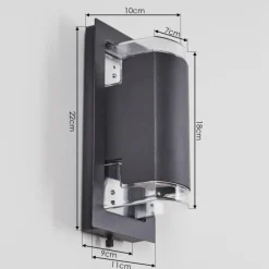 hofstein Applique murale d'extérieur Nabawa Anthracite, 2 lumières