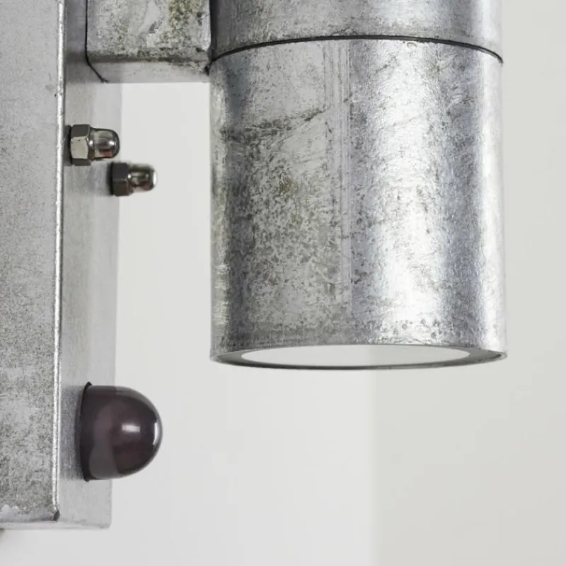 hofstein Applique murale d'extérieur Bessiebelle Zingué, 2 lumières, Détecteur de mouvement