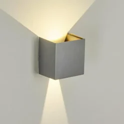 hofstein Applique murale d'extérieur Hoods LED Gris, 2 lumières