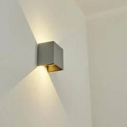 hofstein Applique murale d'extérieur Hoods LED Gris, 2 lumières