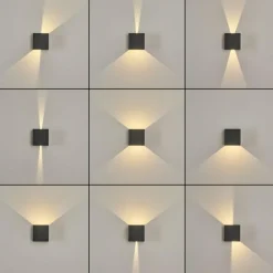 hofstein Applique murale d'extérieur Hoods LED Anthracite, 2 lumières