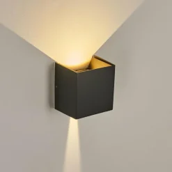 hofstein Applique murale d'extérieur Hoods LED Anthracite, 2 lumières