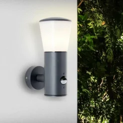 Luminaires Brilliant Applique murale d'extérieur Brilliant Cliffi Anthracite, 1 lumière, Détecteur de mouvement