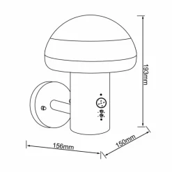 Luminaires Brilliant Applique murale d'extérieur Brilliant Ilton LED Noir, 1 lumière, Détecteur de mouvement