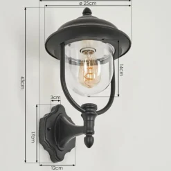 Luminaires Rustiques-hofstein Applique murale d'extérieur Tingha Noir, 1 lumière