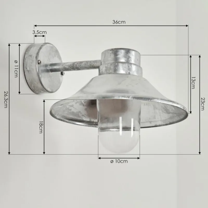 hofstein Applique murale d'extérieur Pumiri LED Zingué, 1 lumière