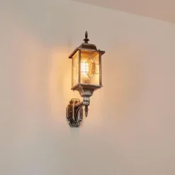 Luminaires Rustiques-hofstein Applique murale d'extérieur Talca Noir, Argenté, 1 lumière