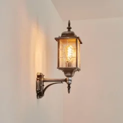 Luminaires Rustiques-hofstein Applique murale d'extérieur Talca Noir, Argenté, 1 lumière