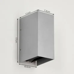 hofstein Applique murale d'extérieur Hoods LED Gris, 2 lumières