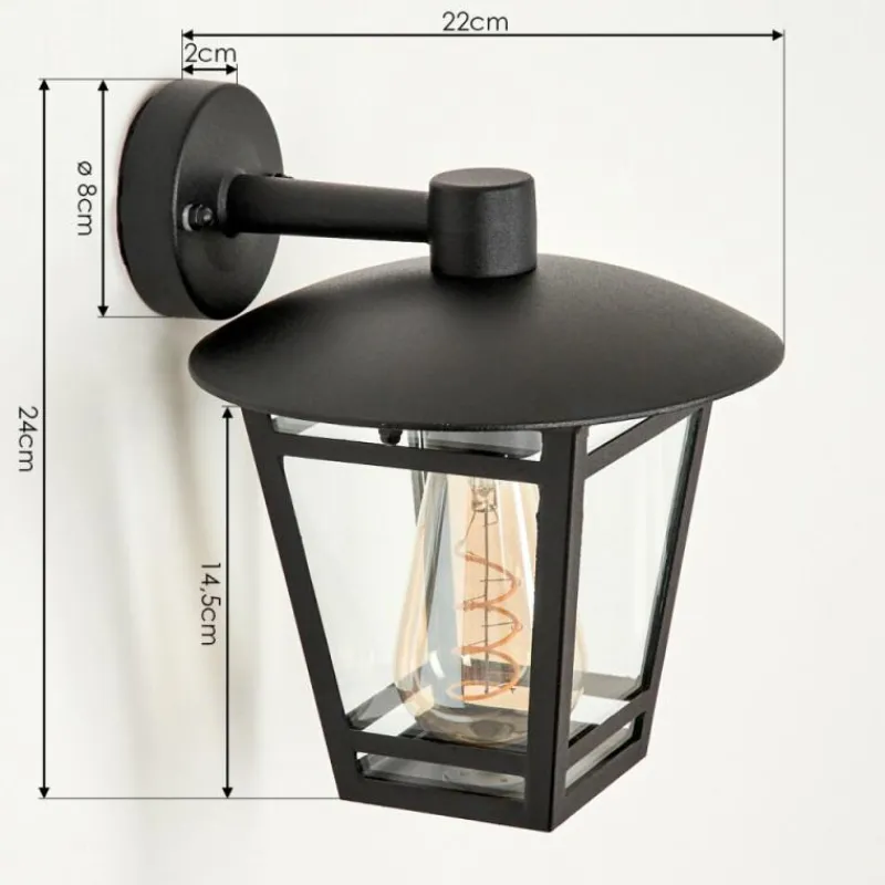 hofstein Applique murale d'extérieur Ausipar Noir, 1 lumière