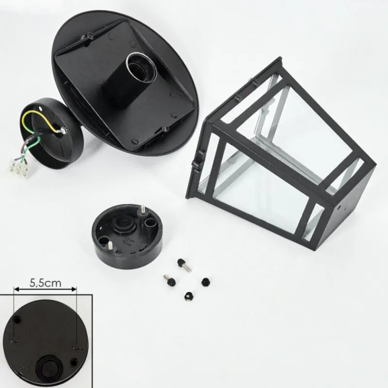 hofstein Applique murale d'extérieur Ausipar Noir, 1 lumière