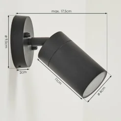 hofstein Applique murale d'extérieur Bessiebelle Noir, 1 lumière