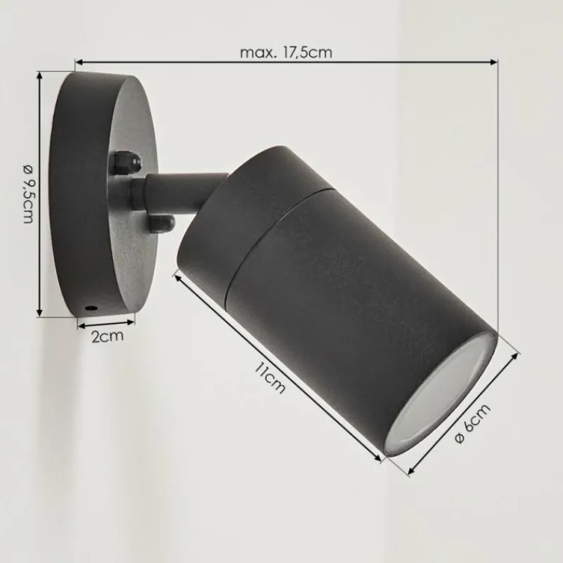 hofstein Applique murale d'extérieur Bessiebelle Noir, 1 lumière