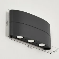hofstein Applique murale d'extérieur Trapatrapa LED Anthracite, 6 lumières
