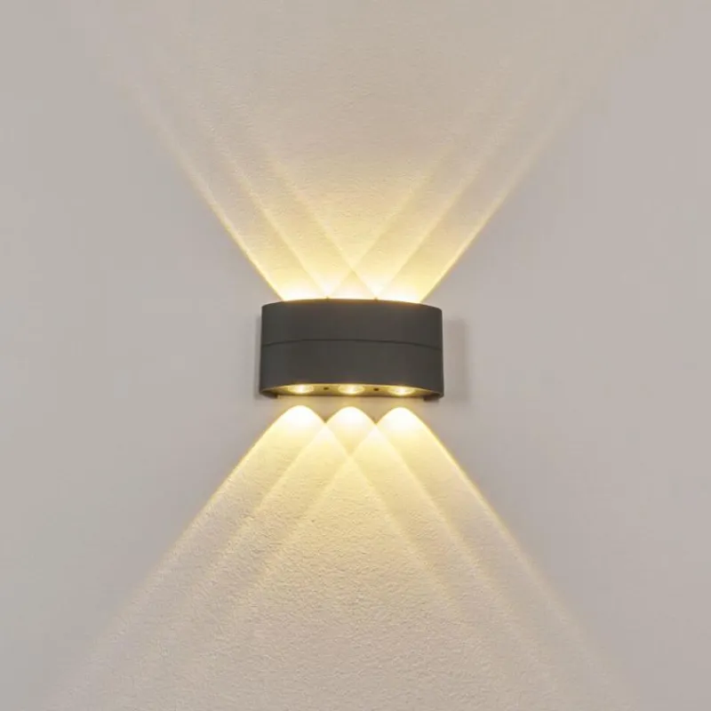 hofstein Applique murale d'extérieur Trapatrapa LED Anthracite, 6 lumières